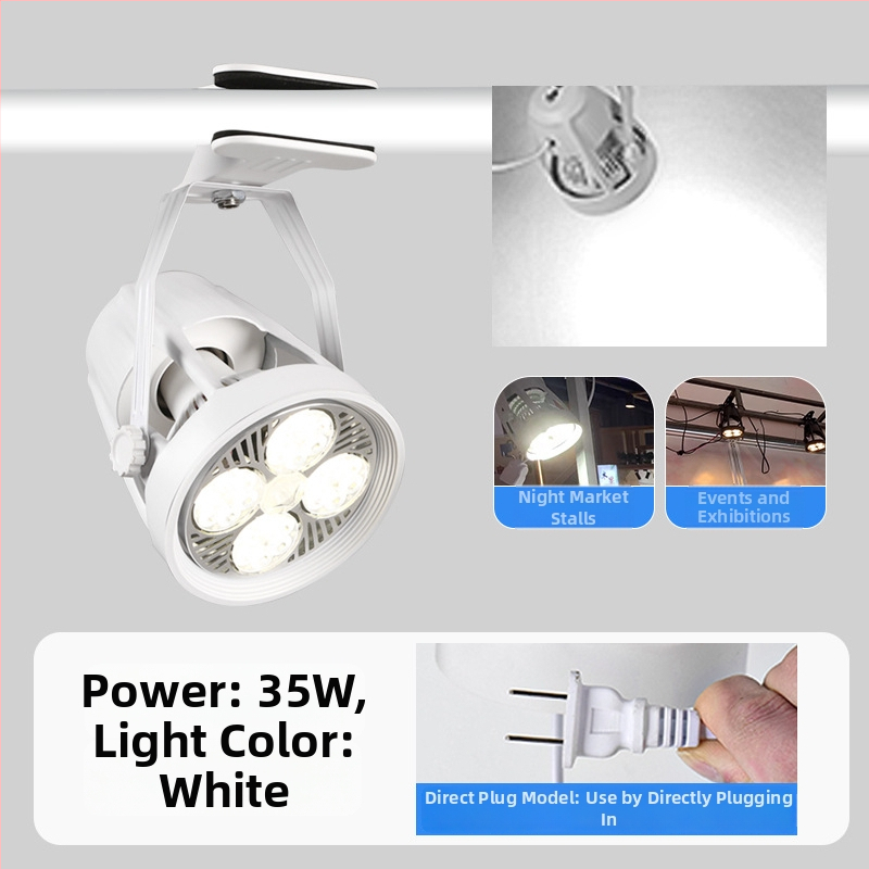 LED κλιπ προβολέας για οθόνες προβολής – αλουμινένιο περίβλημα, 220V, CRI ≥90, διακόπτης με κουμπί, χειροκίνητος έλεγχος