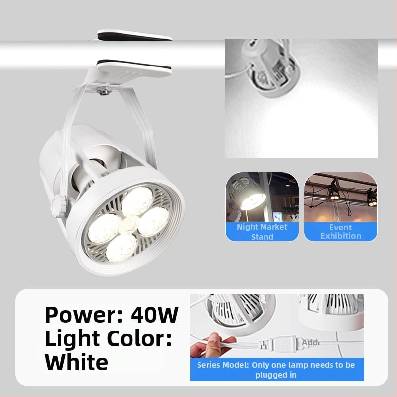 LED κλιπ προβολέας για οθόνες προβολής – αλουμινένιο περίβλημα, 220V, CRI ≥90, διακόπτης με κουμπί, χειροκίνητος έλεγχος