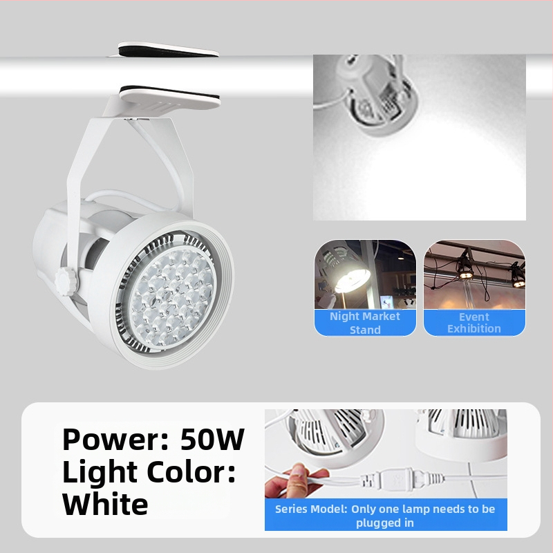 LED κλιπ προβολέας για οθόνες προβολής – αλουμινένιο περίβλημα, 220V, CRI ≥90, διακόπτης με κουμπί, χειροκίνητος έλεγχος