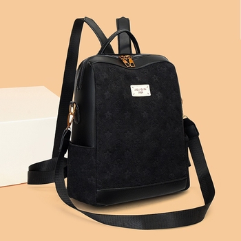 Ženski PU ruksak za slobodno vrijeme putovanja, lagani luksuz, zatvaranje na zatvarač, unutarnji pretinci: pretinac sa zatvaračem, džep za dokumente, laminirani džep; otporan na habanje, zaštita od krađe