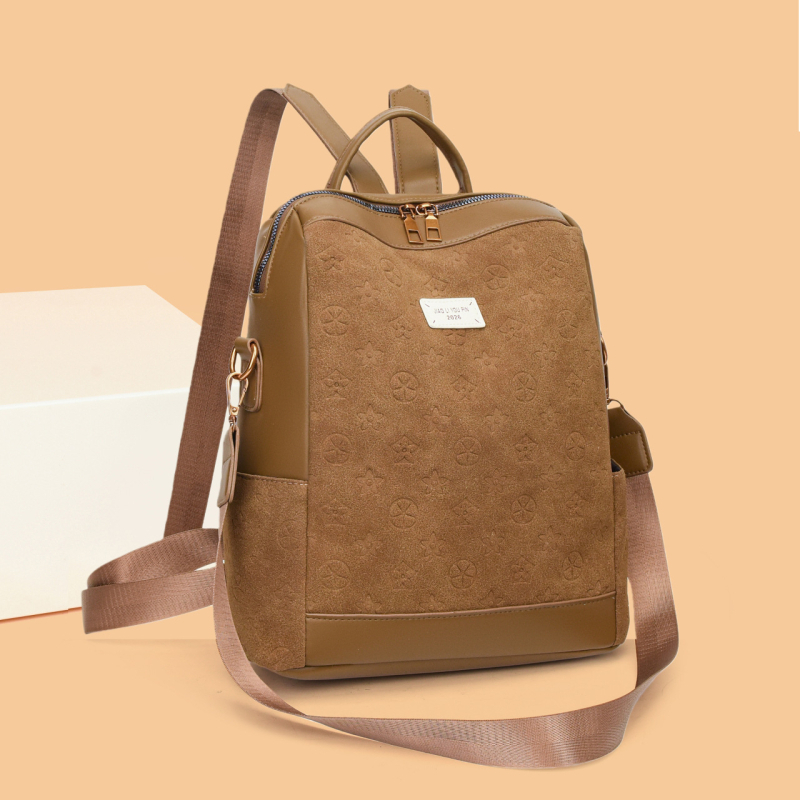 Ženski PU ruksak za slobodno vrijeme putovanja, lagani luksuz, zatvaranje na zatvarač, unutarnji pretinci: pretinac sa zatvaračem, džep za dokumente, laminirani džep; otporan na habanje, zaštita od krađe