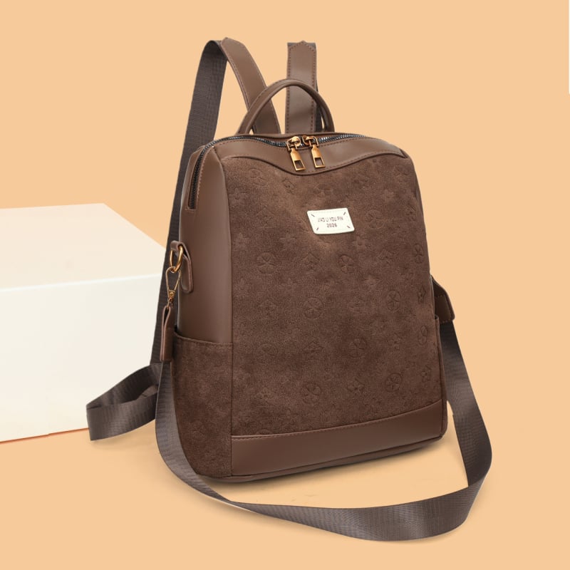 Ženski PU ruksak za slobodno vrijeme putovanja, lagani luksuz, zatvaranje na zatvarač, unutarnji pretinci: pretinac sa zatvaračem, džep za dokumente, laminirani džep; otporan na habanje, zaštita od krađe