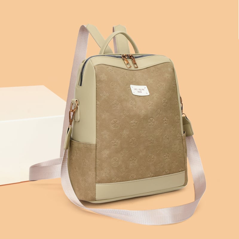 Ženski PU ruksak za slobodno vrijeme putovanja, lagani luksuz, zatvaranje na zatvarač, unutarnji pretinci: pretinac sa zatvaračem, džep za dokumente, laminirani džep; otporan na habanje, zaštita od krađe