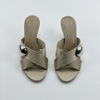 Ženske sandale s otvorenim prstima, francuski stil, tanak pet 6–8 cm, rimski stil.