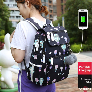 Dievčenská školská taška v kórejskom štýle - ľahká, polyester, textový potlač, kapacita pod 20 L