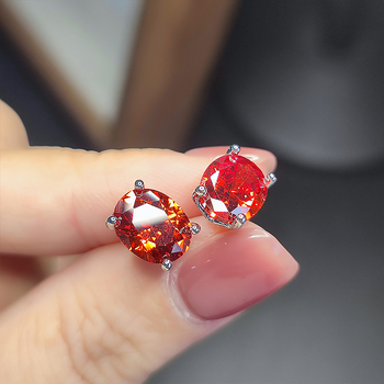 Naušnice – bakar, dijamantno postavljene, geometrijski oblik, Meilong Xingheng Jewelry, proljeće 2025