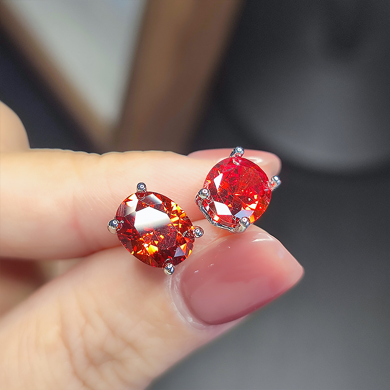 Naušnice – bakar, dijamantno postavljene, geometrijski oblik, Meilong Xingheng Jewelry, proljeće 2025