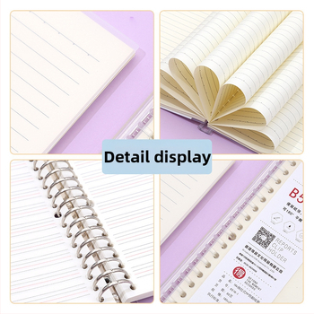 Poznámkový blok s odnímateľnými vnútornými stranami, s mriežkou, 80 listov, kruhové otvory, vnútorné listy z drevenej celulózy a polypropylénu