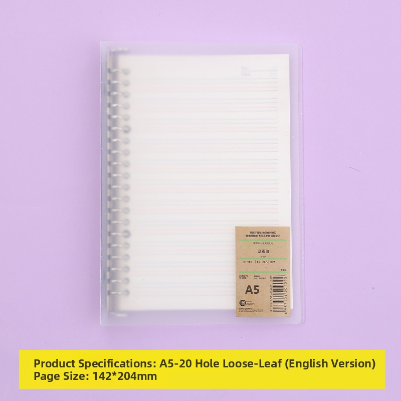 Poznámkový blok s odnímateľnými vnútornými stranami, s mriežkou, 80 listov, kruhové otvory, vnútorné listy z drevenej celulózy a polypropylénu