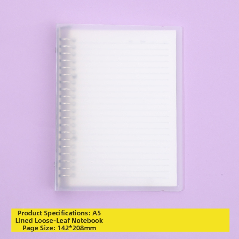 Poznámkový blok s odnímateľnými vnútornými stranami, s mriežkou, 80 listov, kruhové otvory, vnútorné listy z drevenej celulózy a polypropylénu