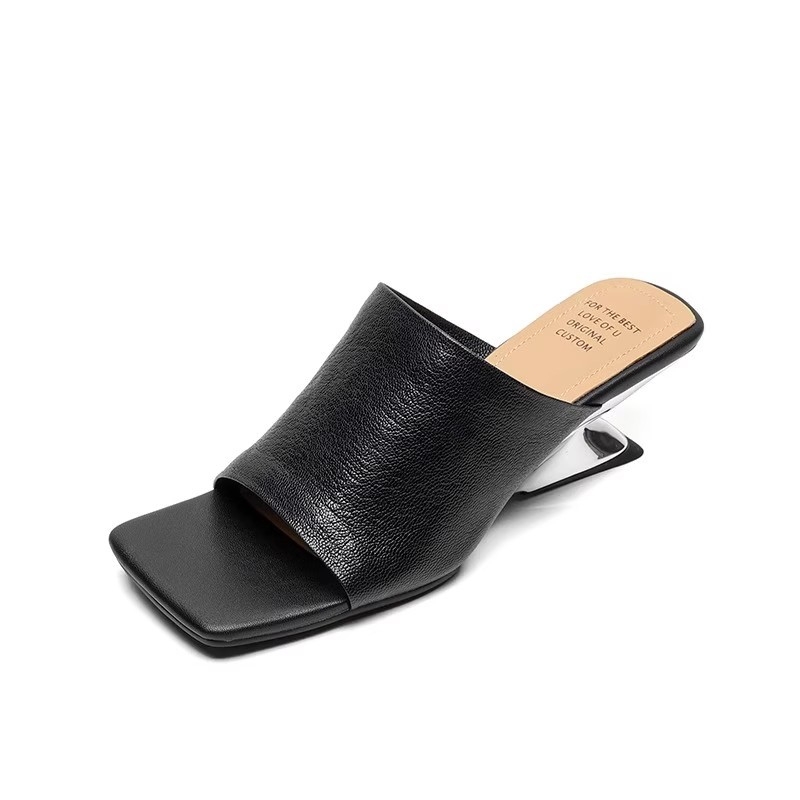 Ženske ljetne PU sandale, kvadratnog vrha, 3–5 cm peta, gumeni potplat, gradski stil