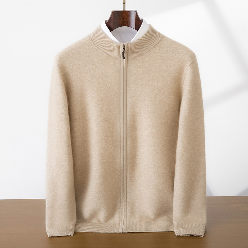 Кашмирен кардиган, едноцветно жакардово плетиво, удебелен, дълъг ръкав, 76–80% кашмир