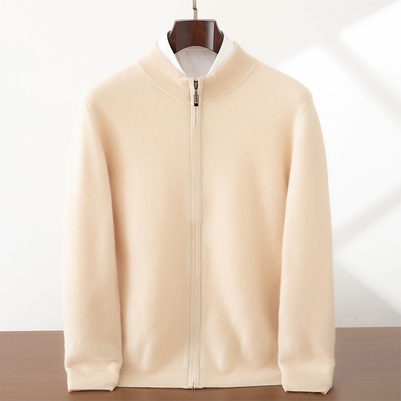 Кашмирен кардиган, едноцветно жакардово плетиво, удебелен, дълъг ръкав, 76–80% кашмир