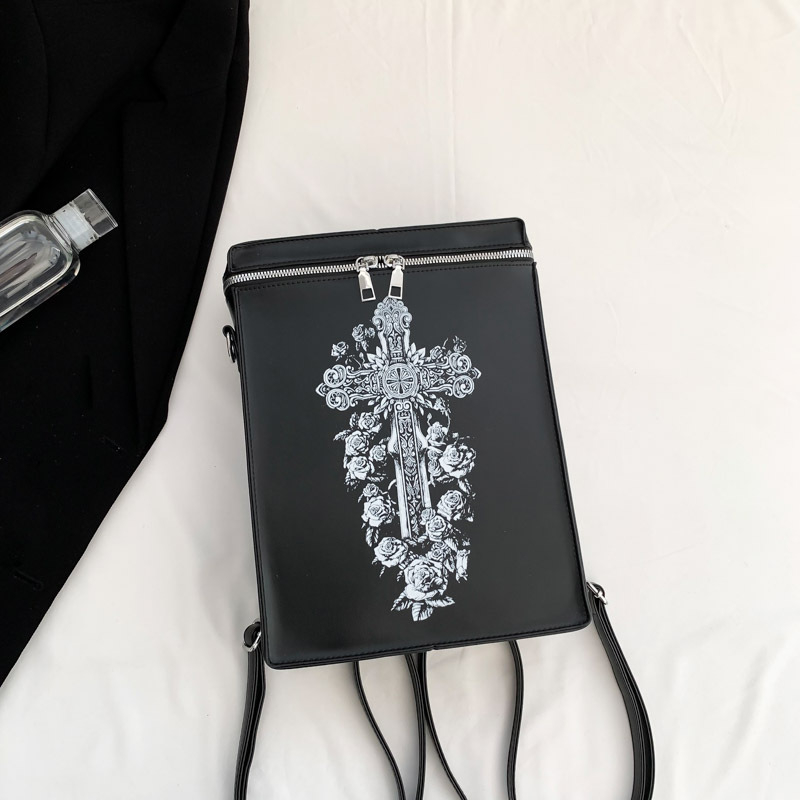 Halloween ruksak DUDULANG, unisex, PU materijal, street stil, otporan na habanje, zakrivljeni rameni remen