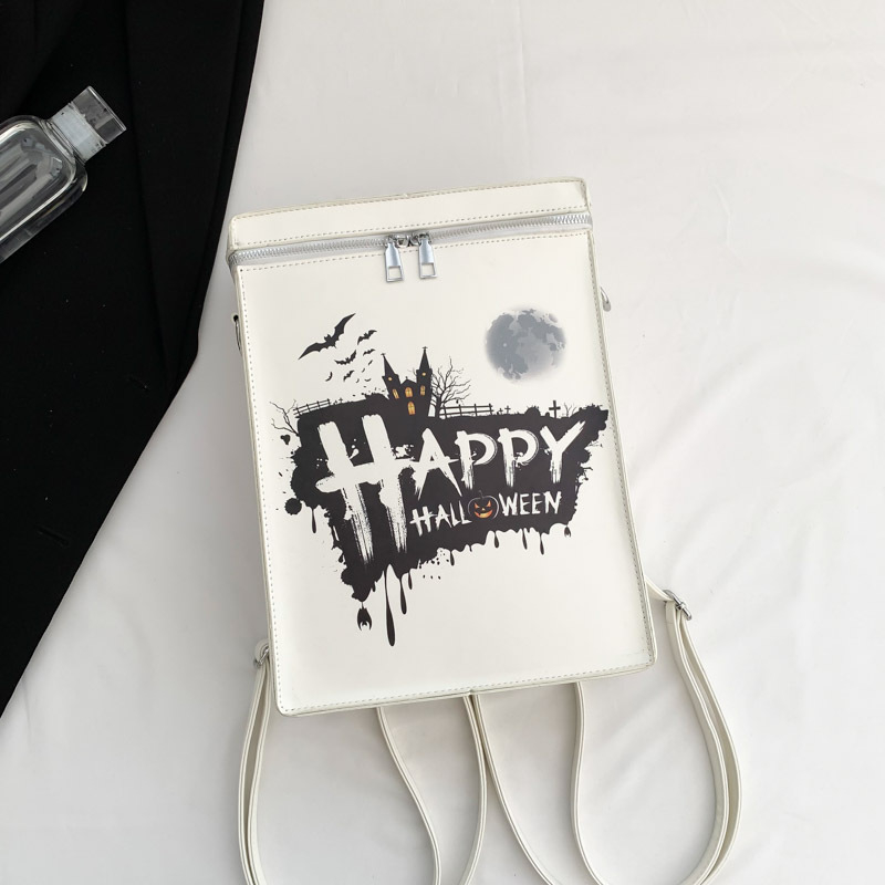 Halloween ruksak DUDULANG, unisex, PU materijal, street stil, otporan na habanje, zakrivljeni rameni remen