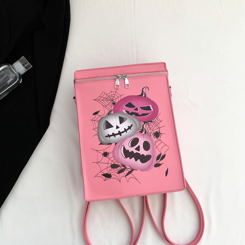 Halloween ruksak DUDULANG, unisex, PU materijal, street stil, otporan na habanje, zakrivljeni rameni remen