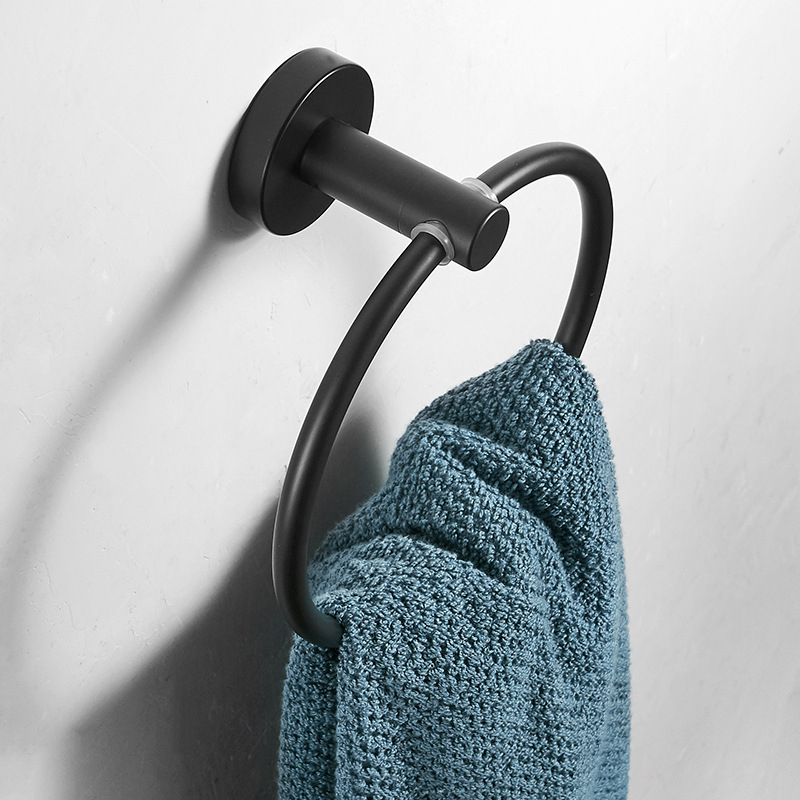 Falihoz rögzíthető törölközőgyűrű, kör alakú, 304 rozsdamentes acélból, teherbírás 20 kg, modern minimalist stílus