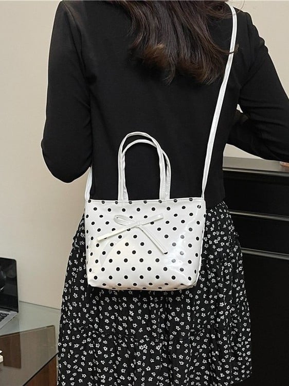 Unisex torba preko ramena s mašnicom, korejskog stila retro, PU materijal; karirani uzorak; zakrivljena naramenica; podstava poliester; stane za 8-inčni uređaj; kapacitet ispod 20L