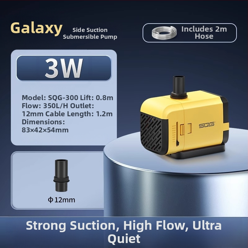 SQG Merülő akváriumpumpa - rendkívül csendes oldalsó szívás, szűrés és cirkuláció, 1 kg