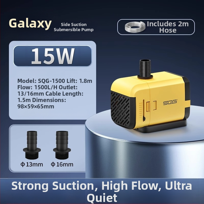 SQG Merülő akváriumpumpa - rendkívül csendes oldalsó szívás, szűrés és cirkuláció, 1 kg