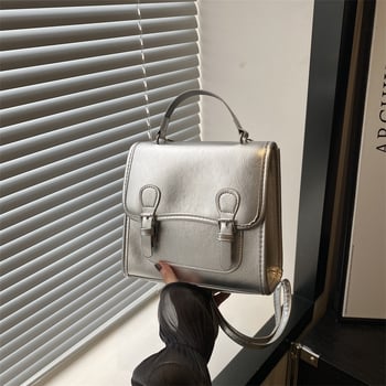 Női PU hátizsák, utcai stílus, kapucsukásos zárás, telefontároló zseb, nyár 2024