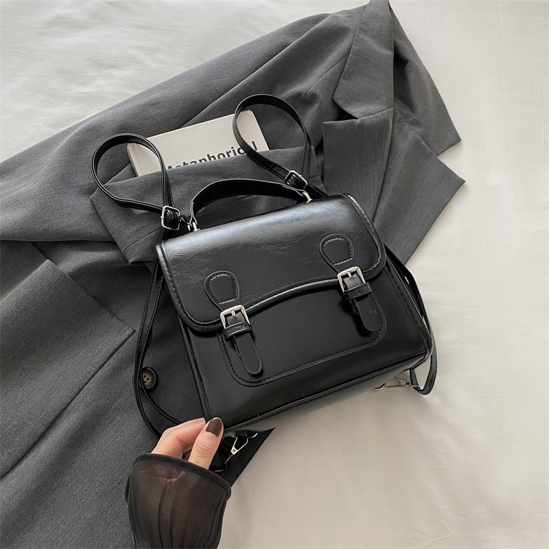 Női PU hátizsák, utcai stílus, kapucsukásos zárás, telefontároló zseb, nyár 2024