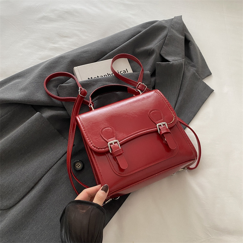 Női PU hátizsák, utcai stílus, kapucsukásos zárás, telefontároló zseb, nyár 2024