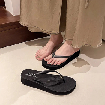 Go far Ženske sandale s dizajnom R‑gumba, anti‑slip debela PVC potplata, PVC gornji dio, visina potpetice 3–5 cm, za svakodnevnu upotrebu