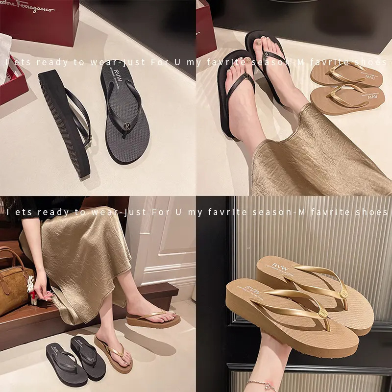 Go far Ženske sandale s dizajnom R‑gumba, anti‑slip debela PVC potplata, PVC gornji dio, visina potpetice 3–5 cm, za svakodnevnu upotrebu
