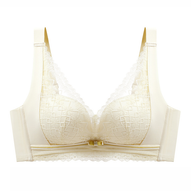 Csipkés latex melltartó, vezeték nélküli, 3/4 kosár, levehető dupla vállpánt, oldalsó gyűrűzés, vastag párnázás