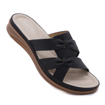 Sandale s klinom, udobne i lagane, retro stil, gornji PU, koža u unutrašnjosti, TPR potplat, debljina potplata 0–3 cm