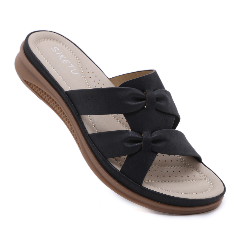 Sandale s klinom, udobne i lagane, retro stil, gornji PU, koža u unutrašnjosti, TPR potplat, debljina potplata 0–3 cm