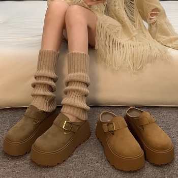 Birkenstock-stil sandale s zatvorenim prstom i debelom potplatom (gornji dio: mikrovlakana; okrugli vrh; gumeni potplat; korejski stil; proljeće 2025)