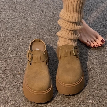 Birkenstock-stil sandale s zatvorenim prstom i debelom potplatom (gornji dio: mikrovlakana; okrugli vrh; gumeni potplat; korejski stil; proljeće 2025)