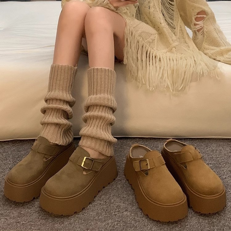 Birkenstock-stil sandale s zatvorenim prstom i debelom potplatom (gornji dio: mikrovlakana; okrugli vrh; gumeni potplat; korejski stil; proljeće 2025)