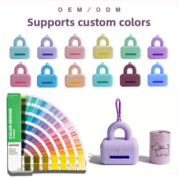 Dispenzér na vrecká na výkaly domácich zvierat, silikónový, prenosný, vhodný pre vrecká na psie a mačacie výkaly, balenie 100 kusov