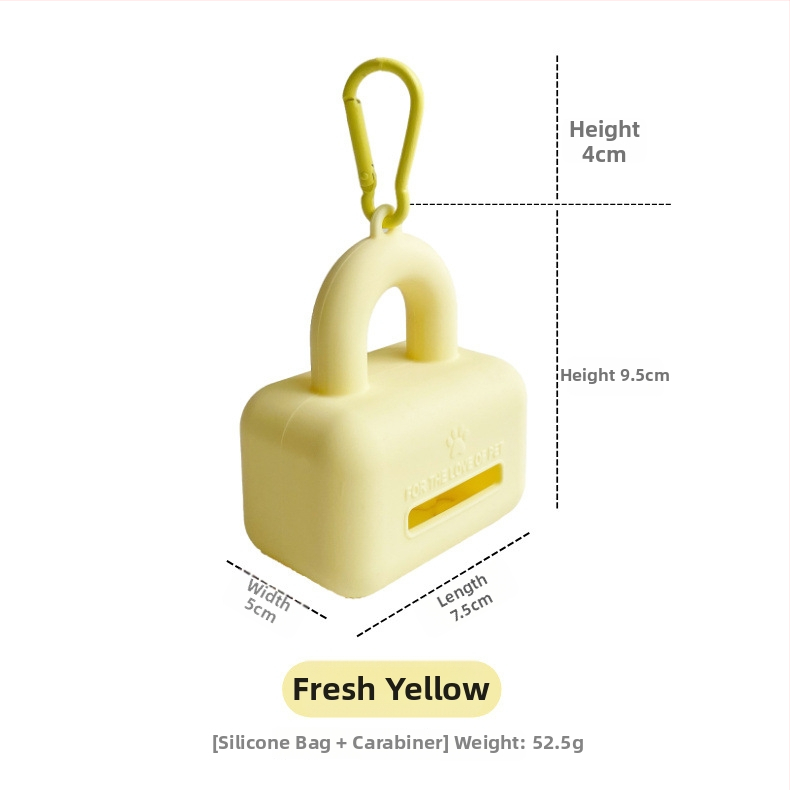 Dispenzér na vrecká na výkaly domácich zvierat, silikónový, prenosný, vhodný pre vrecká na psie a mačacie výkaly, balenie 100 kusov