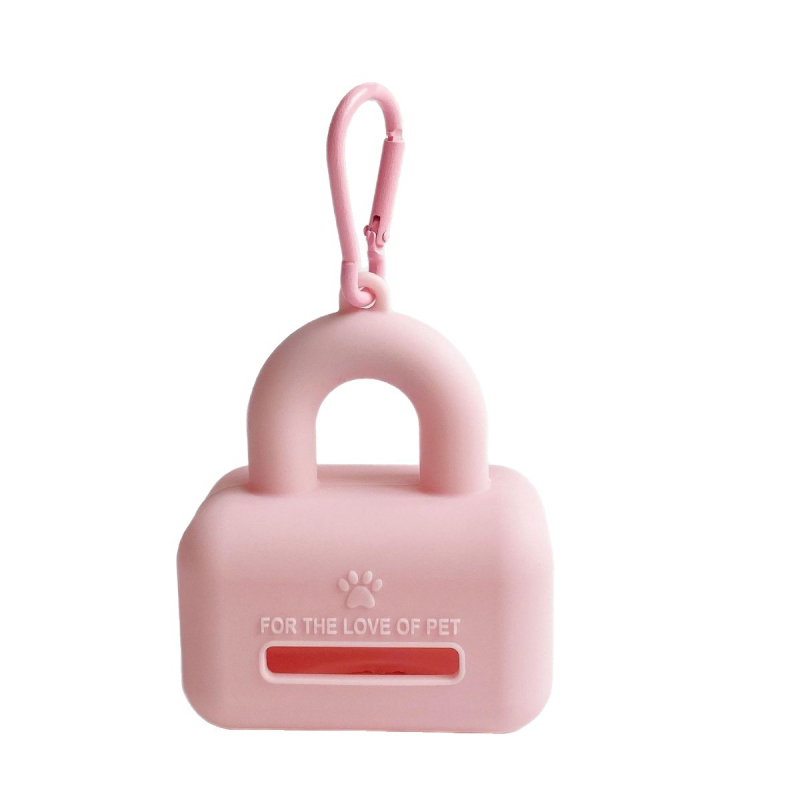 Dispenzér na vrecká na výkaly domácich zvierat, silikónový, prenosný, vhodný pre vrecká na psie a mačacie výkaly, balenie 100 kusov