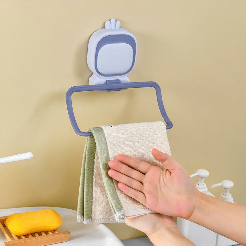 Suport pentru prosoape pentru copii, cu temă extraterestru — fără găuri, montaj în baie drăguț; Material: PP; Brand: Mu Orange; Instalare fără găuri; Potrivit pentru copii