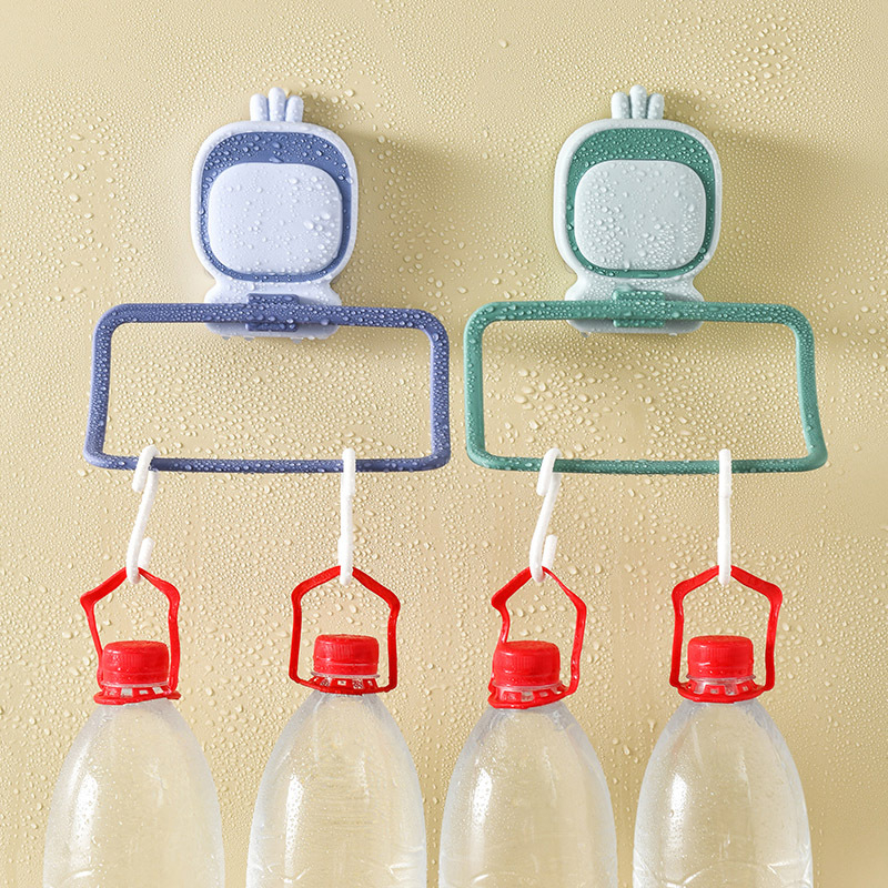 Suport pentru prosoape pentru copii, cu temă extraterestru — fără găuri, montaj în baie drăguț; Material: PP; Brand: Mu Orange; Instalare fără găuri; Potrivit pentru copii