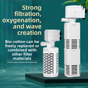 Akvarijná ponorná filtrácia čerpadlo s integrovaným filtrom a okysličovaním, 3-v-1 cirkulačný systém, plast, 200 g, Water Pet Family