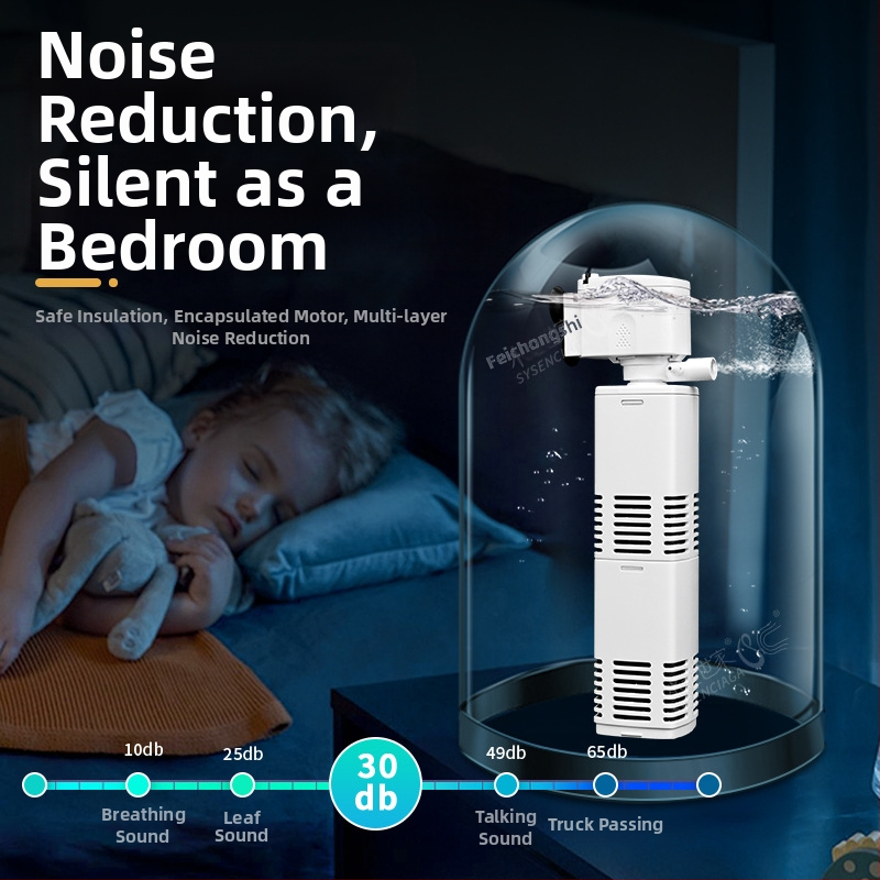 Akvarijná ponorná filtrácia čerpadlo s integrovaným filtrom a okysličovaním, 3-v-1 cirkulačný systém, plast, 200 g, Water Pet Family