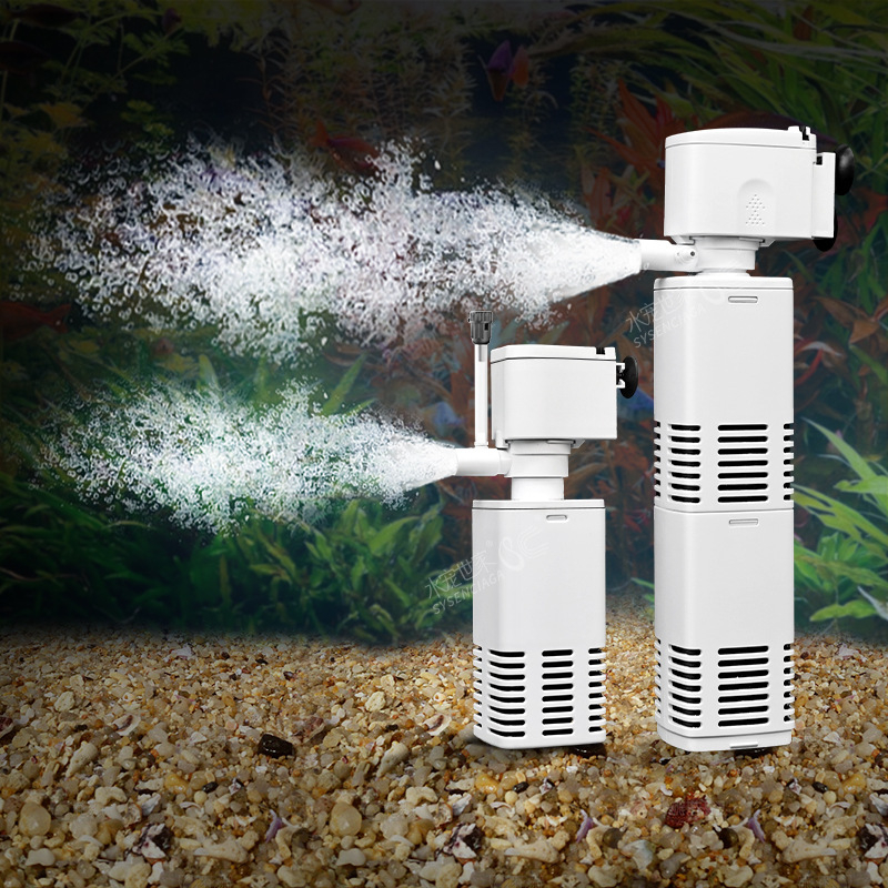 Akvarijná ponorná filtrácia čerpadlo s integrovaným filtrom a okysličovaním, 3-v-1 cirkulačný systém, plast, 200 g, Water Pet Family