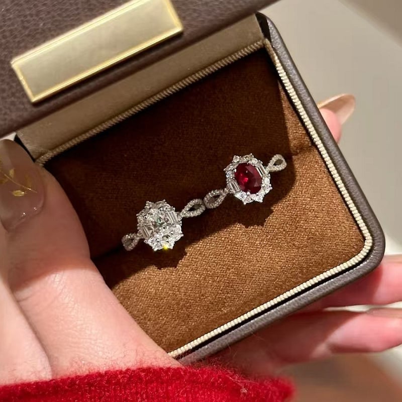 Rose Manor ženski prsten Dove Egg, srebro 925 s premazom 18k bijelog zlata, moissanit 1 ct, vjenčani prsten