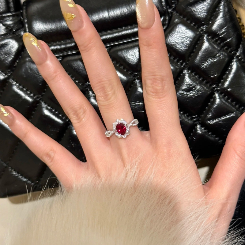 Rose Manor ženski prsten Dove Egg, srebro 925 s premazom 18k bijelog zlata, moissanit 1 ct, vjenčani prsten