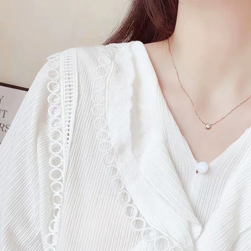 Колие от неръждаема стомана с моисанитова висулка, О-образна верига, електроплатина, унисекс, универсален стил