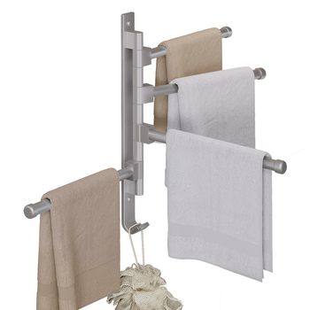 Stalak za ručnike od svemirijskog aluminija, 5 razina, zidni, nosivost 20 kg, kupaonica u stilu Light Luxury