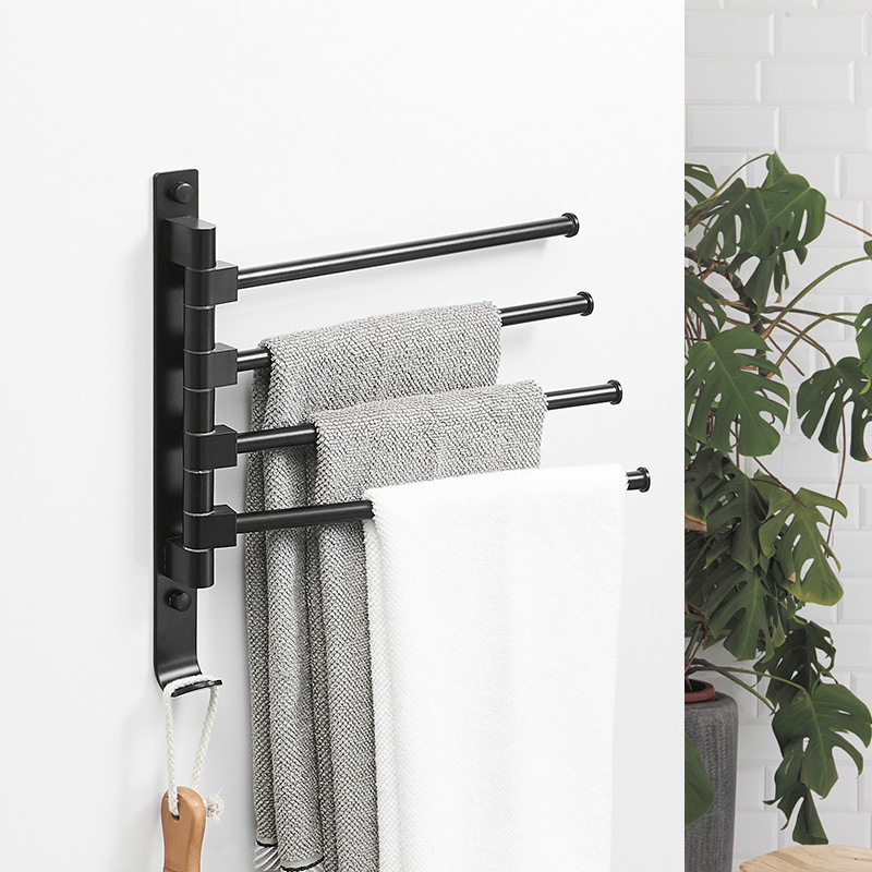 Stalak za ručnike od svemirijskog aluminija, 5 razina, zidni, nosivost 20 kg, kupaonica u stilu Light Luxury