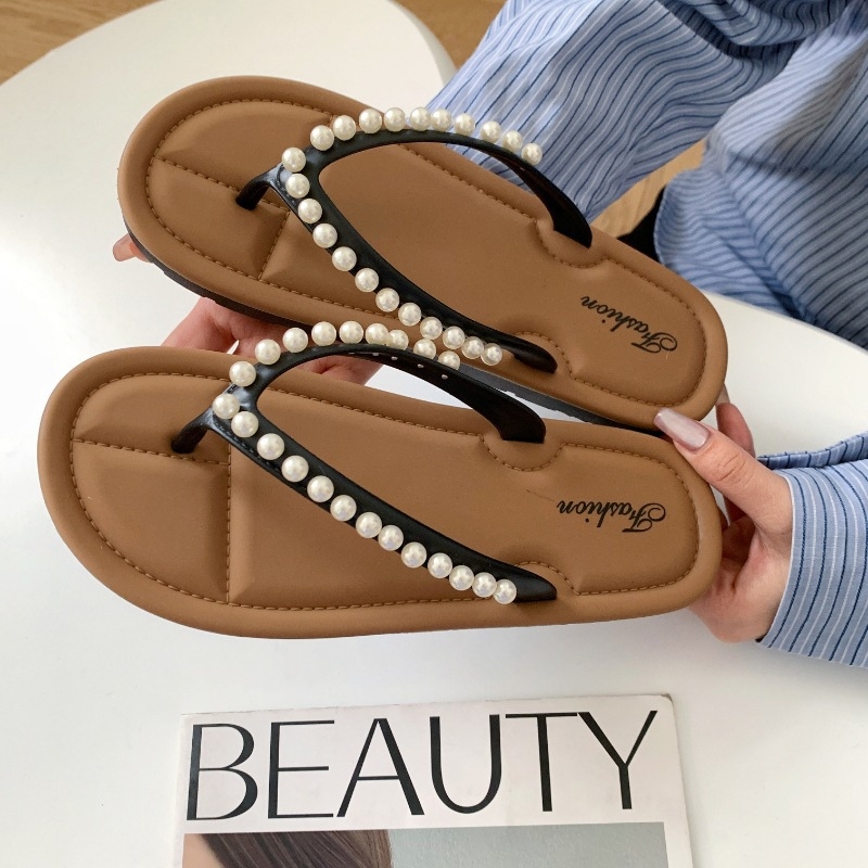 Slip-on sandale s perl remenom, PVC gornji dio i đon, točkasti uzorak, protuklizne i otporne na habanje, casual stil