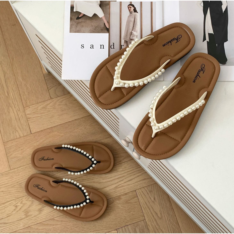 Slip-on sandale s perl remenom, PVC gornji dio i đon, točkasti uzorak, protuklizne i otporne na habanje, casual stil